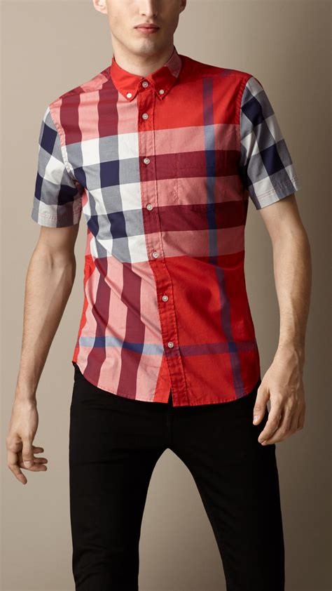 burberry men shirts red|burberry shirts for men outlet.